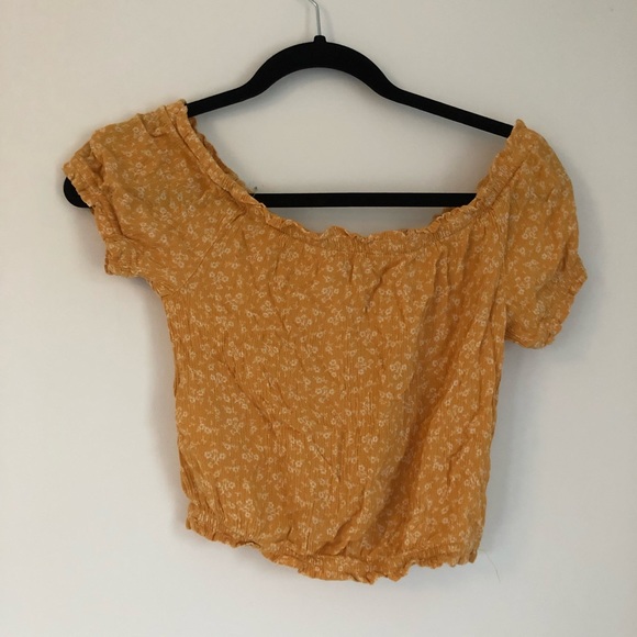yellow off the shoulder top - Picture 4 of 4